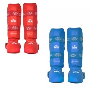 Hayashi WORLD KARATE Blue Red SAFETY GLOVES & FOOT SHIN GUARD PROTECTION SETS 